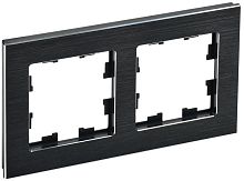 Рамка универсальная IEK Brite РУ-2-1-БрЧ 2-м. металл черный картинка